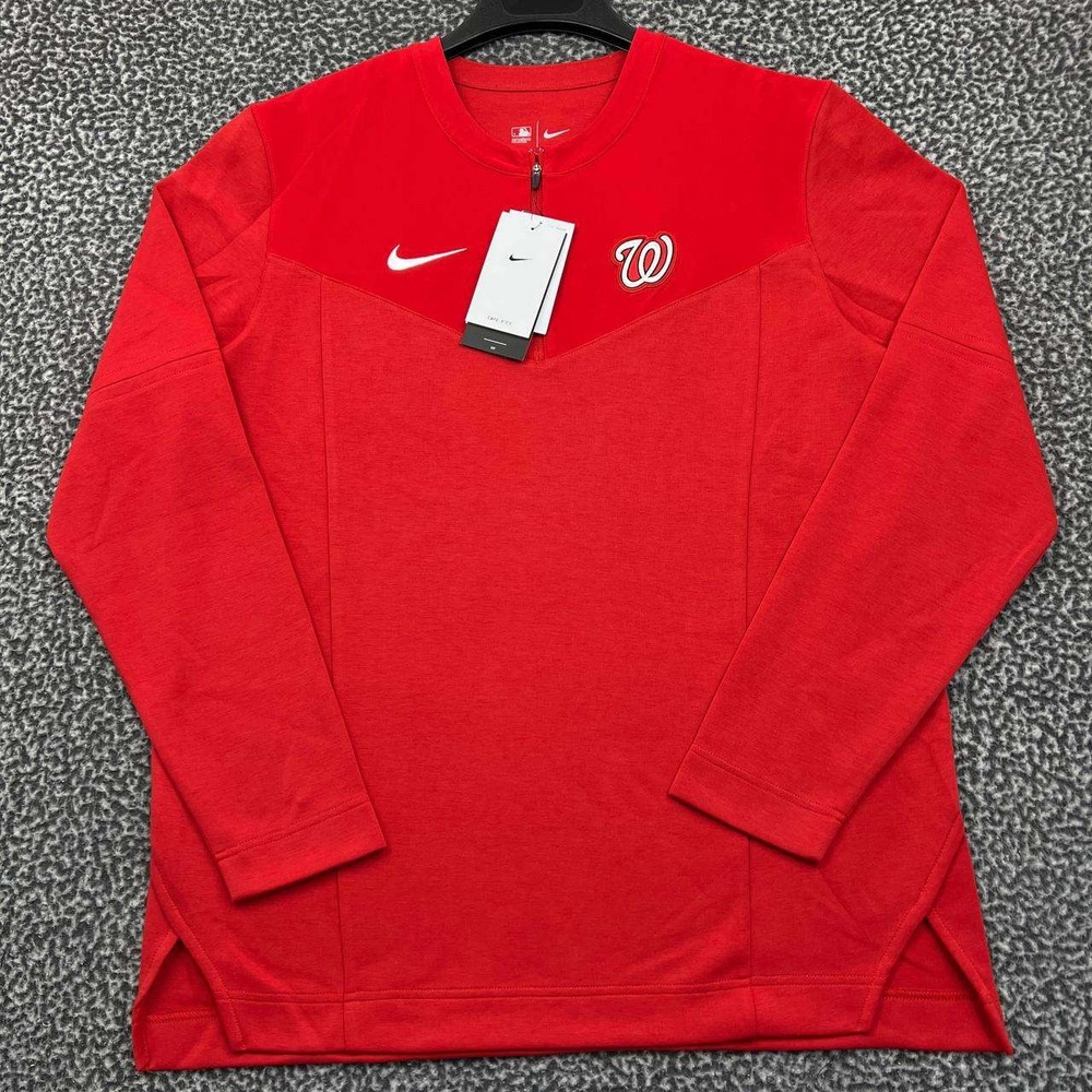 Nike Dri-Fit Shirt Men Large‎ Washington Nationals MLB Long Sleeve 1/4 Zip New L